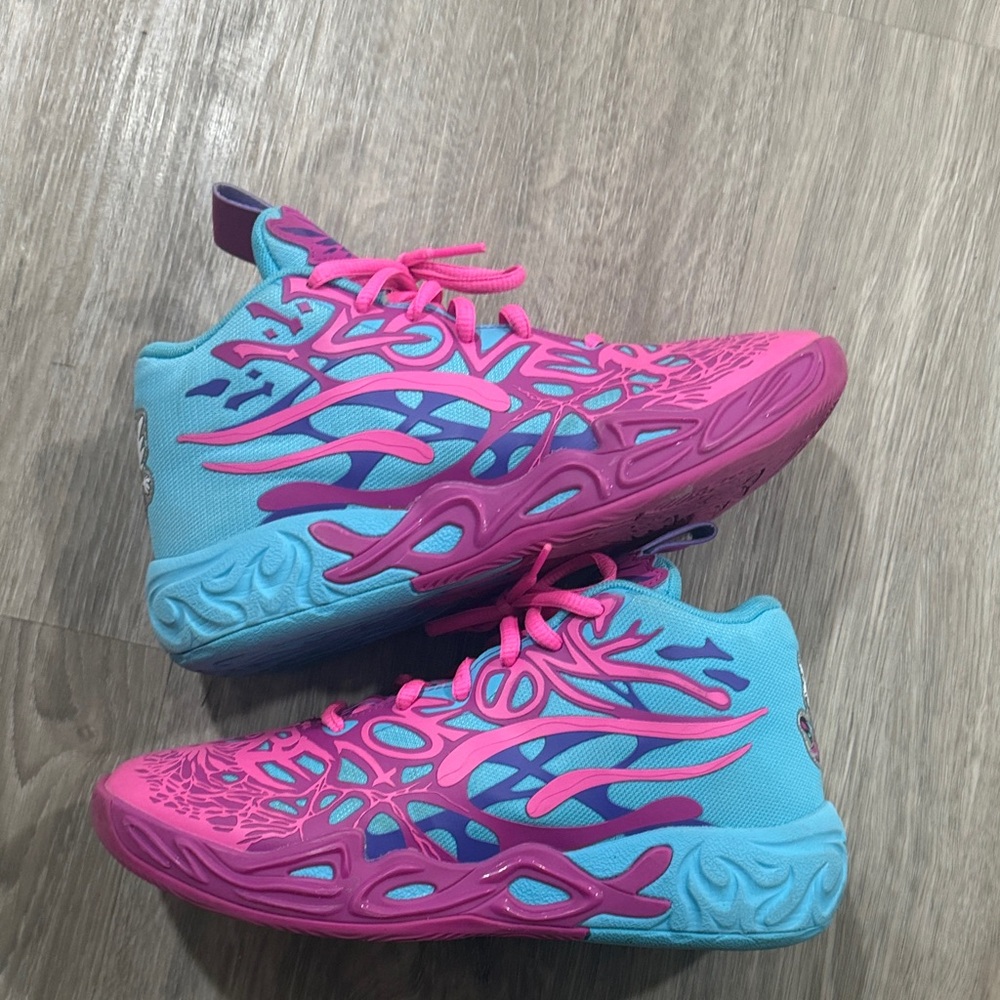 Puma Kids Pink and Teal Sneakers. Melo ball - Picture 3 of 8